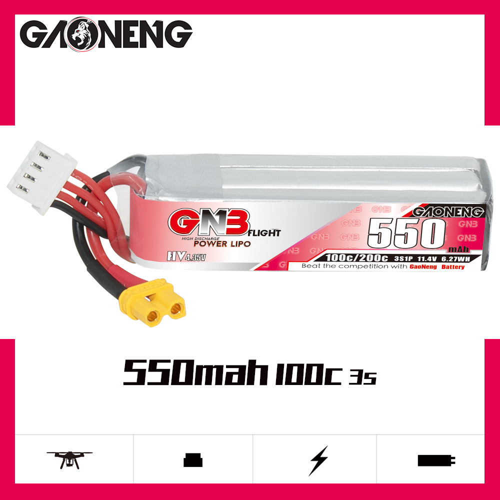 GNB HV 11.4V 550mAh 100C/200C  - đánh giá và giá Drone Battery 3S