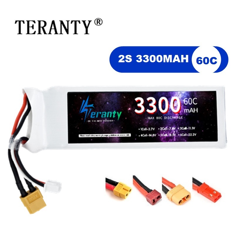 2S 7.4V LiPo Battery 3300mAh 6 - đánh giá và giá Drone Battery Connector