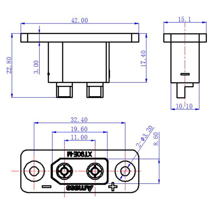 30PCSAmass Black XT90E-M Panel - đánh giá và giá Drone Battery Connector