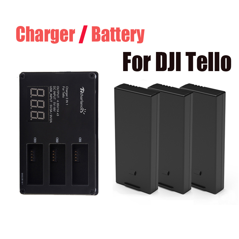 Ban Đầu DJI Tello Pin + Máy Ba - đánh giá và giá Drone Battery Balance Charger