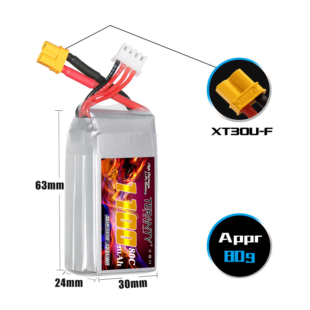TERANTY 3S 11.1V 1100mAh 80C/1 - đánh giá và giá Drone Battery 3S