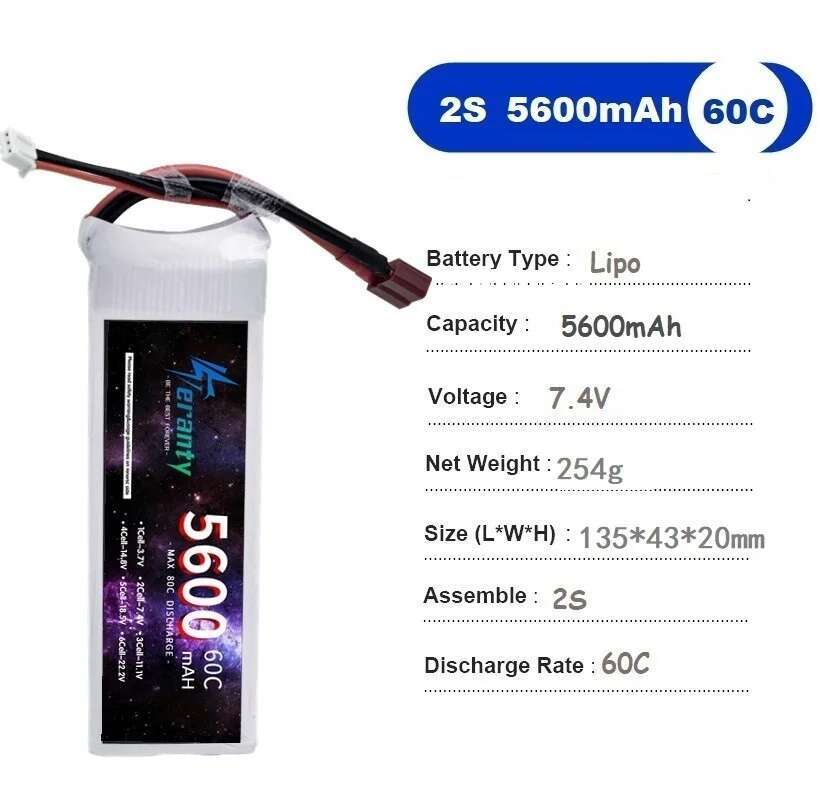 TERANTY 5600MAH 60C 2S 3S 4S 6 - đánh giá và giá Drone Battery 6S