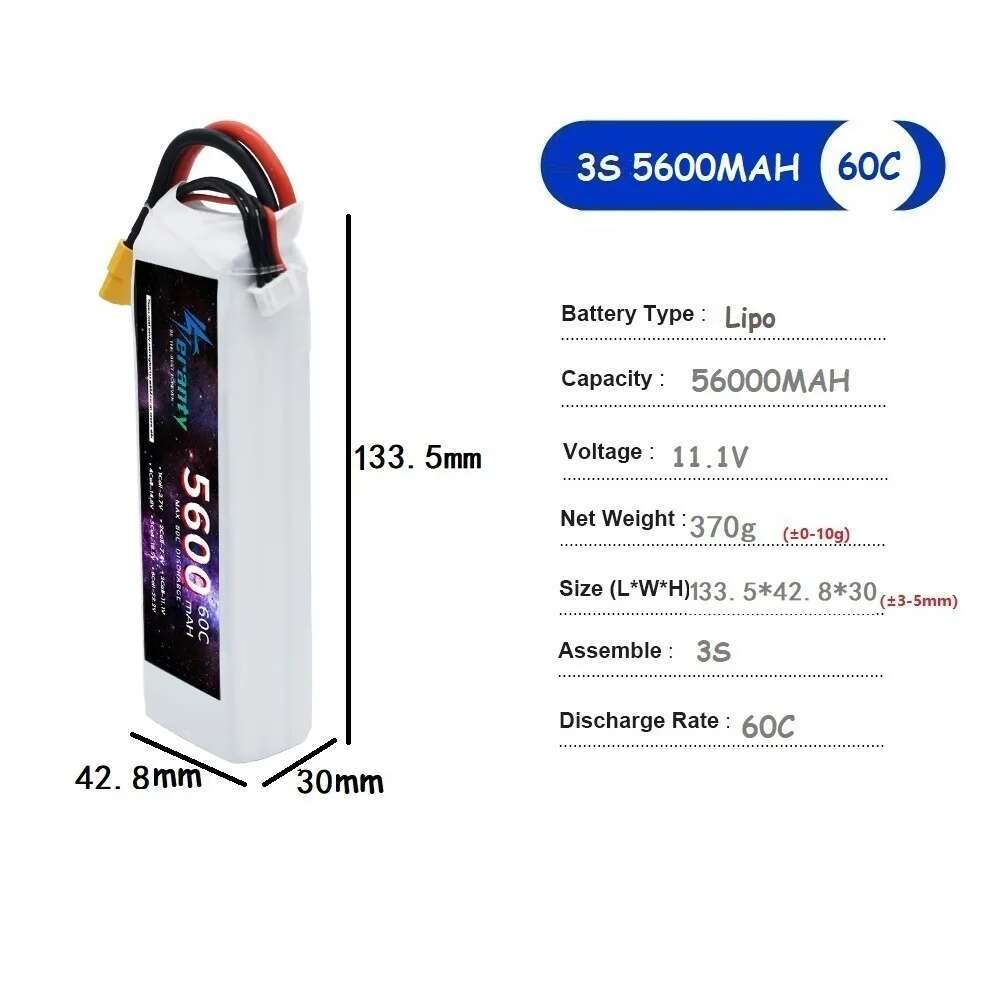 TERANTY 5600MAH 60C 2S 3S 4S 6 - đánh giá và giá Drone Battery 6S