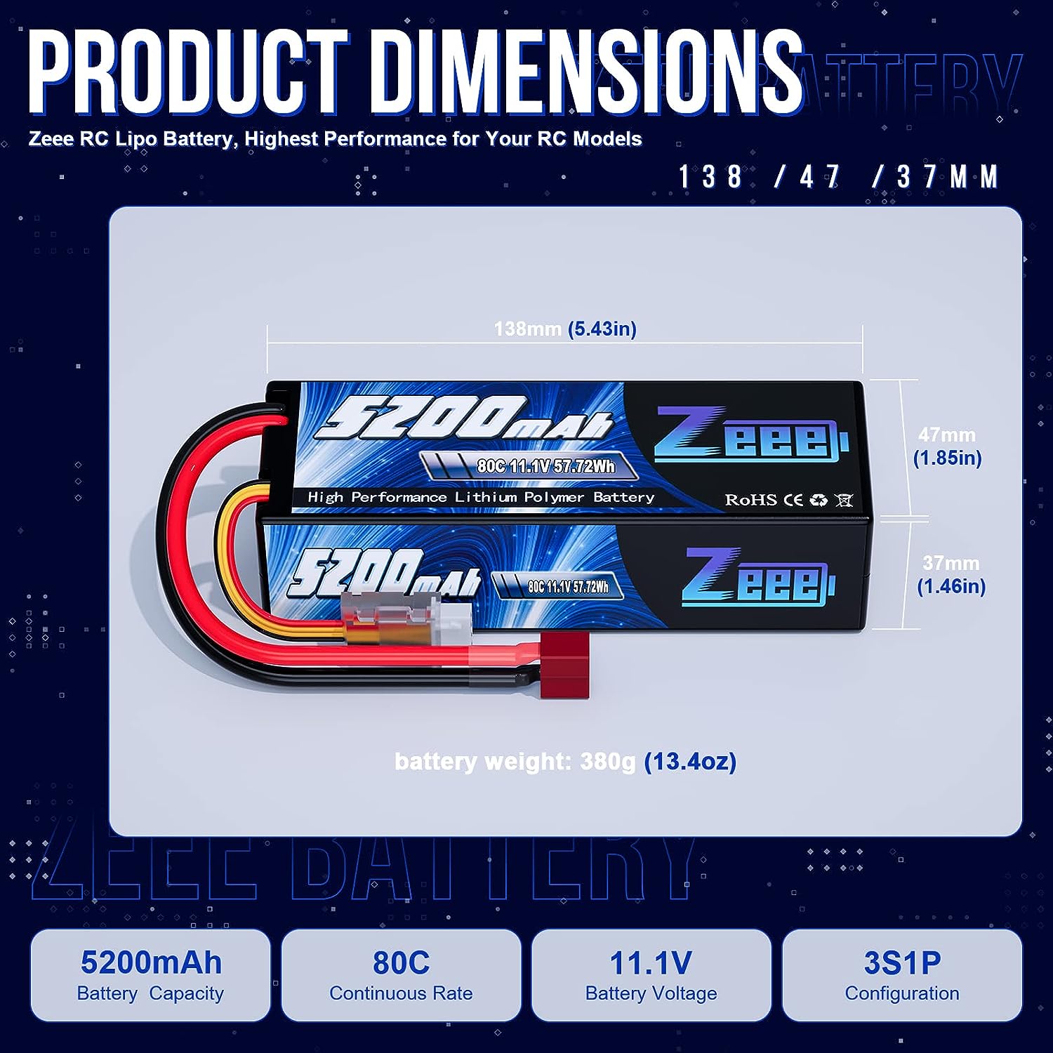1/2pcs Zeee 3S 5200mAh Lipo Ba - đánh giá và giá Drone Battery 4S