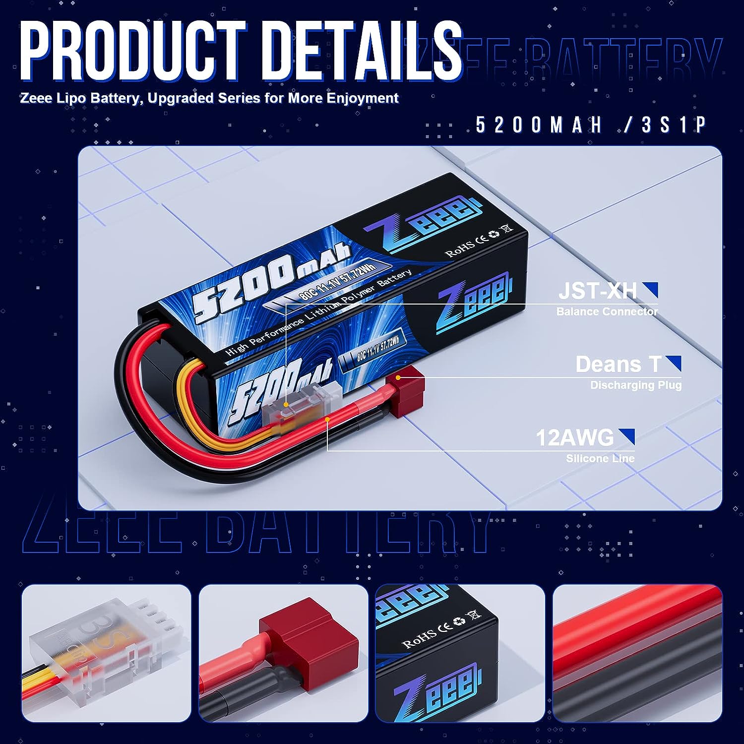 1/2pcs Zeee 3S 5200mAh Lipo Ba - đánh giá và giá Drone Battery 4S