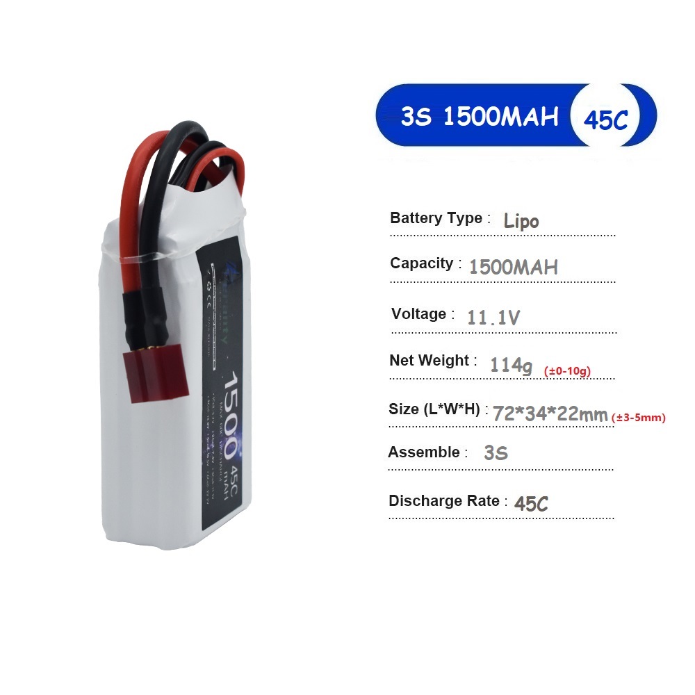 11.1V LiPo Battery 3S 1500mah  - đánh giá và giá Drone Battery 3S