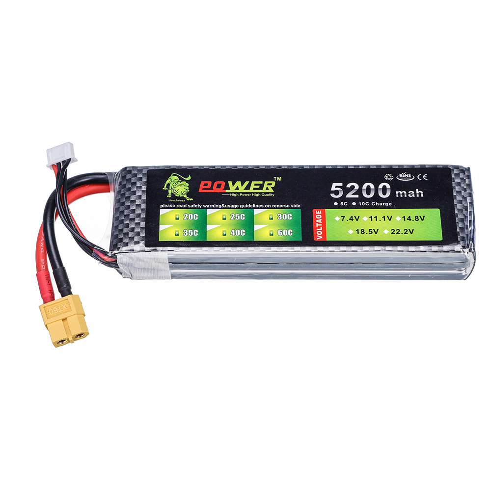 3S 5200mah 11.1V  60C Lipo Bat - đánh giá và giá Drone Battery 3S