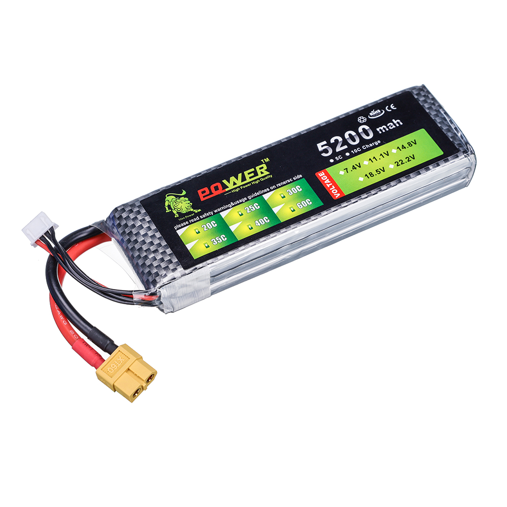 3S 5200mah 11.1V  60C Lipo Bat - đánh giá và giá Drone Battery 3S